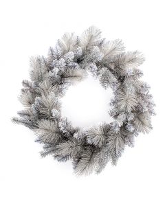 Premier Deluxe Silver Tipped Christmas Wreath - 50cm