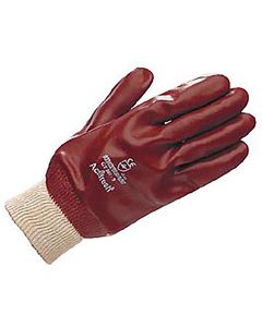 Gloves Pvc Fully Coated Knit Wrist - Red