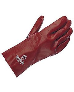 Gloves Pvc Gauntlet - Red